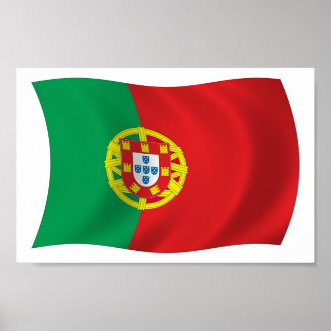 Impressão de Poster da Bandeira de Portugal (Frente)