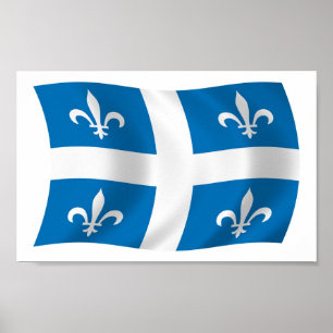 Impressão de Poster da Bandeira de Quebec