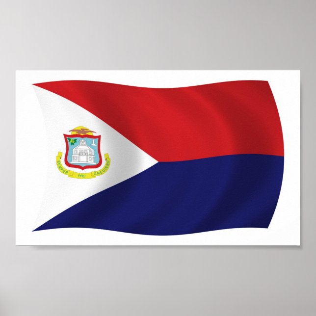 Impressão de Poster da Bandeira de Sint Maarten (Frente)