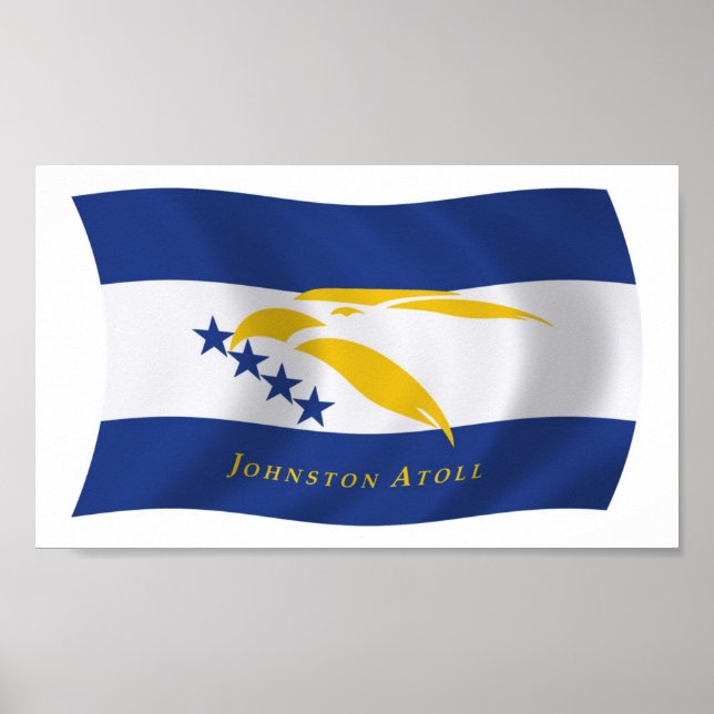 Impressão de Poster da Bandeira do Atol Johnston (Frente)