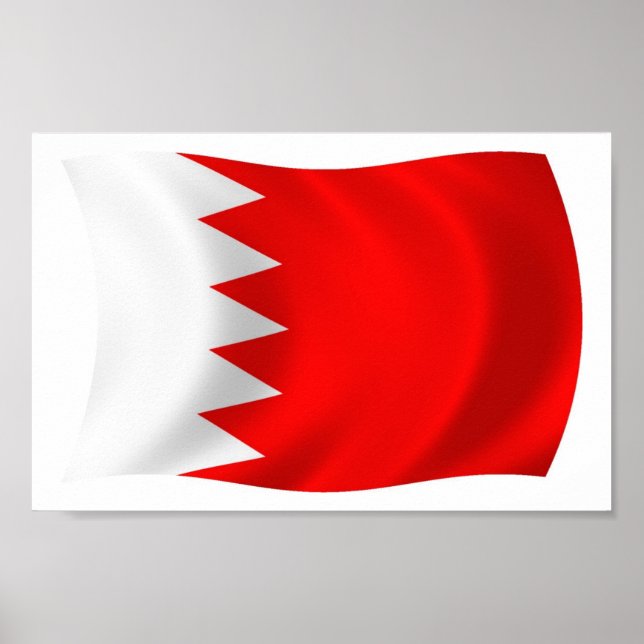 Impressão de Poster da Bandeira do Bahrein (Frente)