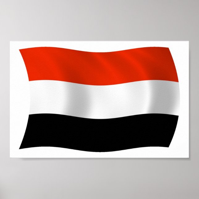 Impressão de Poster da Bandeira do Iêmen (Frente)