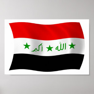 Impressão de Poster da Bandeira do Iraque