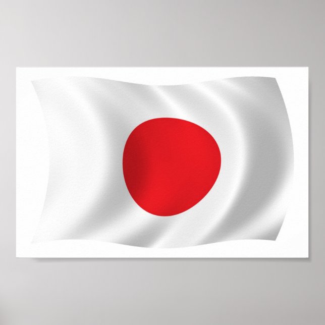 Impressão de Poster da Bandeira do Japão (Frente)