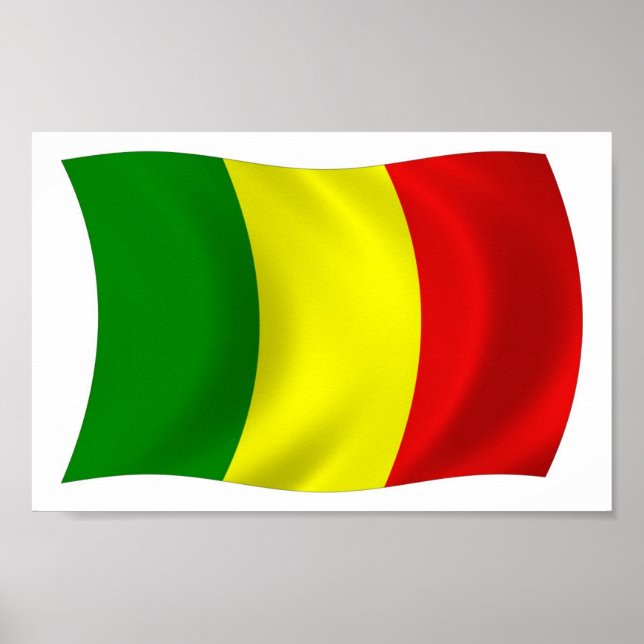 Impressão de Poster da Bandeira do Mali (Frente)