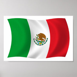 Impressão de Poster da Bandeira do México