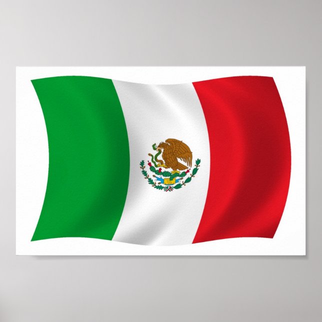 Impressão de Poster da Bandeira do México (Frente)