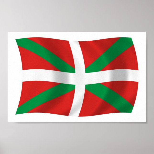 Impressão de Poster da Bandeira do Povo Basco (Frente)