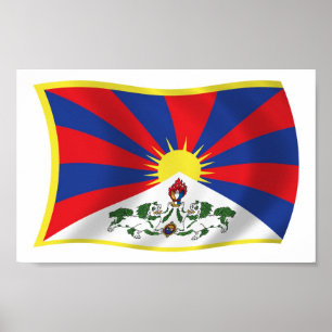 Impressão de Poster da Bandeira do Tibete
