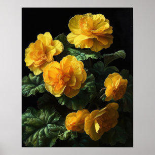 Impressão de Poster da Begonia Amarela Flores
