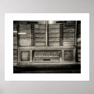 Impressão de Poster da Jukebox Sépia