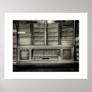 Impressão de Poster da Jukebox Sépia