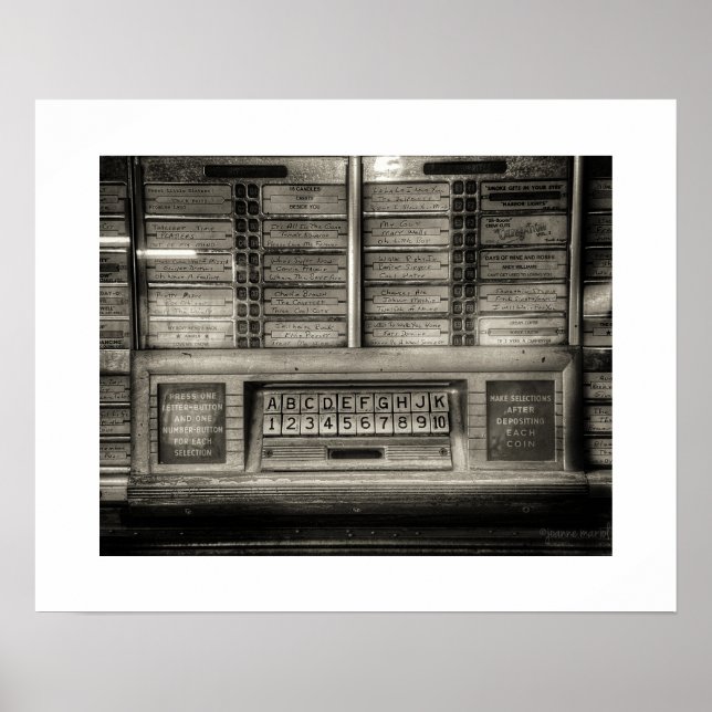 Impressão de Poster da Jukebox Sépia (Frente)