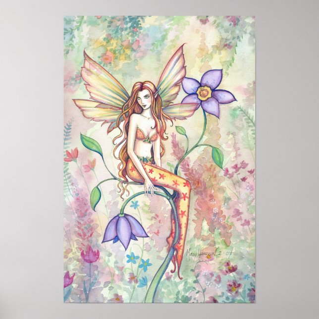 Impressão de Poster de Arte da Flor de Fada de Cor (Frente)