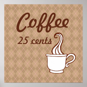 Impressão de Poster de arte de café retrô