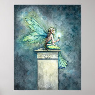Impressão de Poster de Arte de Vela da Fada Verde
