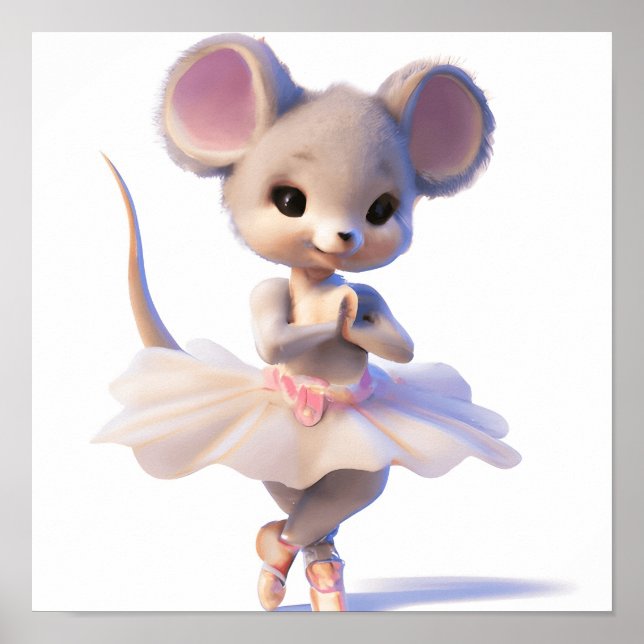 Impressão de poster de bailarina de rato bebê (Frente)