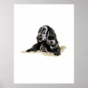 Impressão de Poster de Cocker Spaniel Arte de Cach