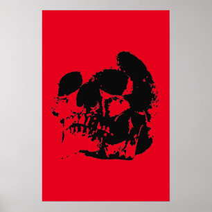 Impressão de Poster de de crânio - Arte de Pop Pre