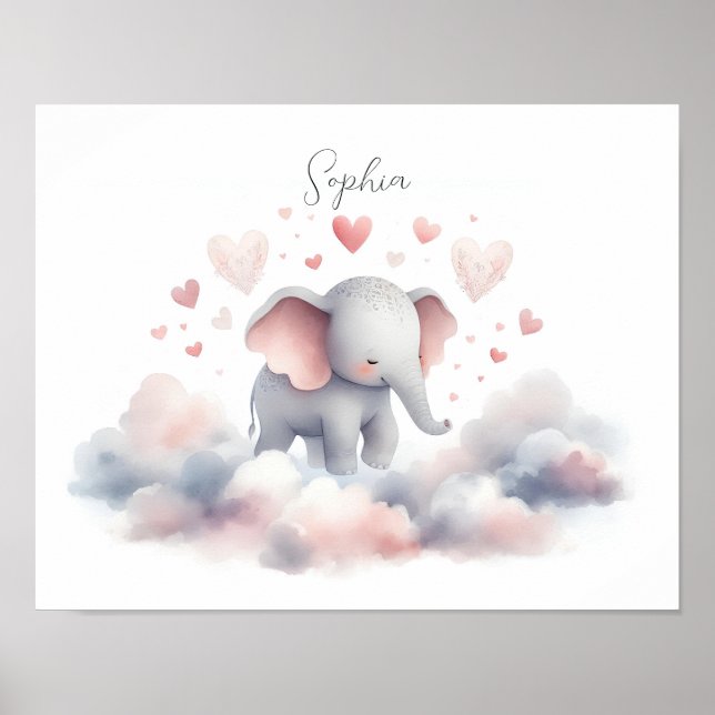 Impressão de Poster de Elefante Personalizado Boni (Frente)