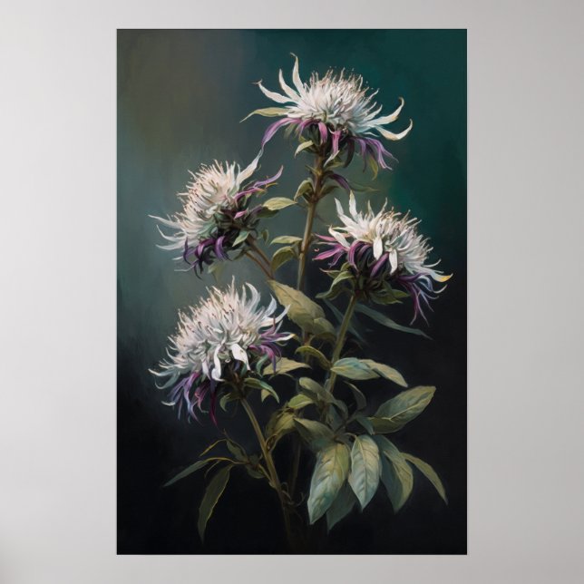 Impressão de Poster de Flor de Bebida Branca (Frente)
