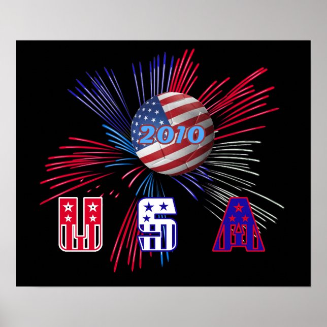 IMPRESSÃO de Poster de futebol mundial 2010 nos EU (Frente)