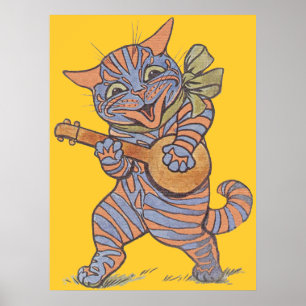 Impressão de Poster de Gato Musical Vintage