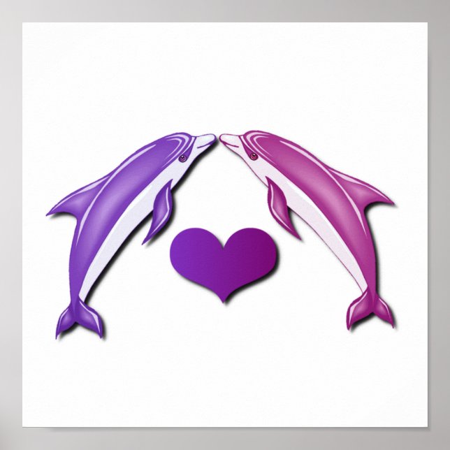 Impressão de Poster de golfinhos de beijos (Frente)