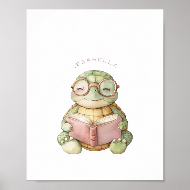 Impressão de Poster de Leitura de Tartaruga Custa (Frente)
