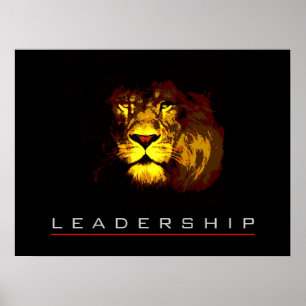 Impressão de Poster de Lion de Liderança Motivacio
