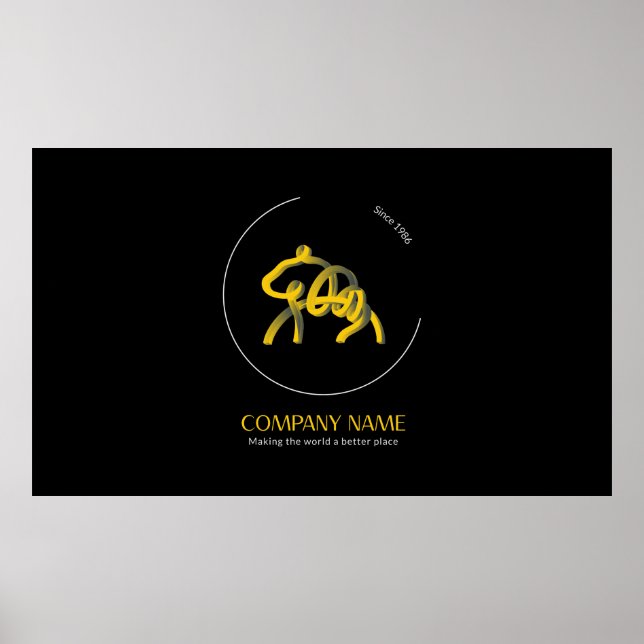 Impressão de poster de logotipo personalizado escu (Frente)