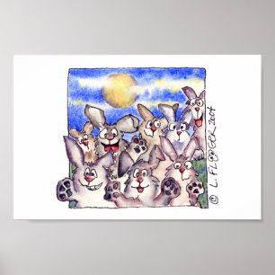 Impressão de Poster de Lua Cheia do Coelho de Cart