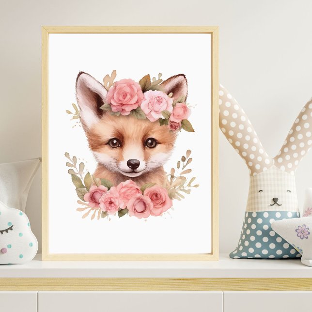 Impressão de Poster de Menina com Floral Rosa Rapo (Criador carregado)