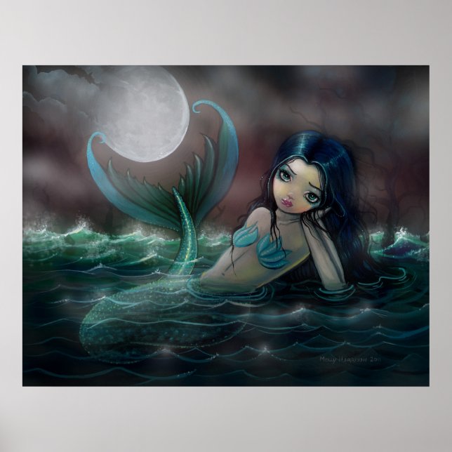 Impressão de Poster de Mermaid do Creek Moonlit (Frente)