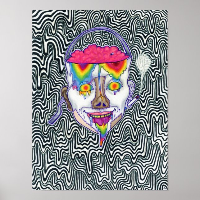 impressão de Poster de parede do "Drippy Trippy Bu (Frente)