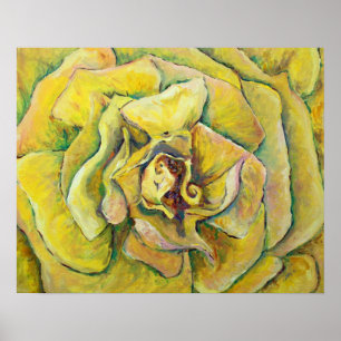 Impressão de Poster de pintura de flor amarela
