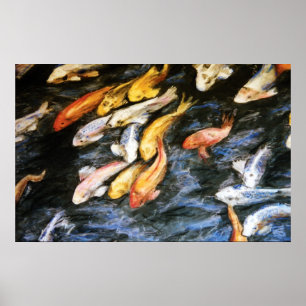 Impressão de Poster de pintura de peixe Koi
