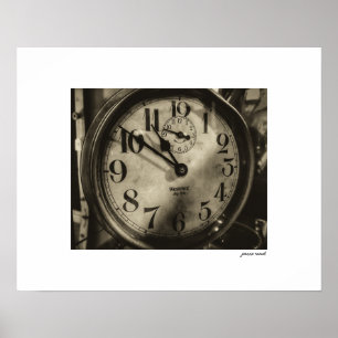 Impressão de pôster de relógio Big Ben vintage em