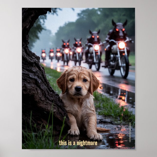 Impressão de Poster de Solitário de Pets de Triste (Frente)