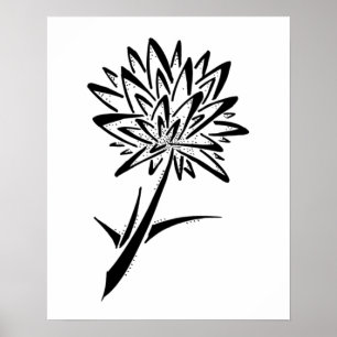 Impressão de Poster de tatuagem de Dandelion minim
