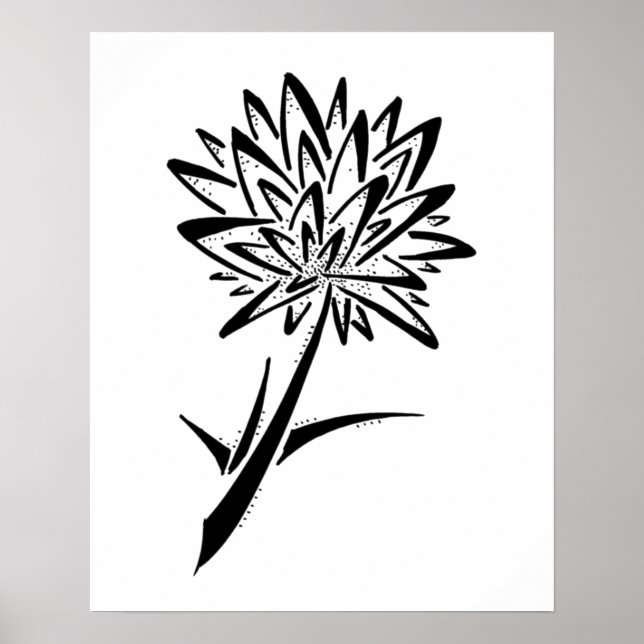 Impressão de Poster de tatuagem de Dandelion minim (Frente)