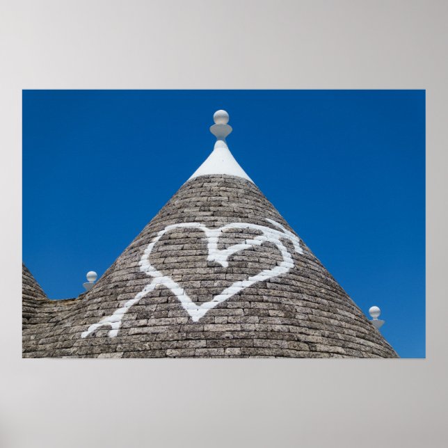impressão de pôster de telhado de casa Trulli (Frente)