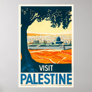 Impressão de Poster de Viagem Antigo da Palestina