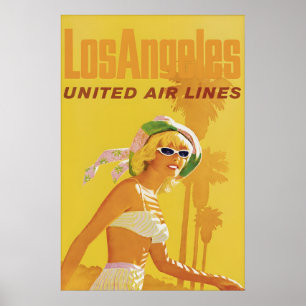 Impressão de Poster de Viagem Antigo de Los Angele