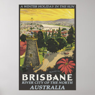 Impressão de Poster de Viagem de Brisbane Antiga A