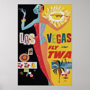 Impressão de Poster de Viagem de Las Vegas Antigo,