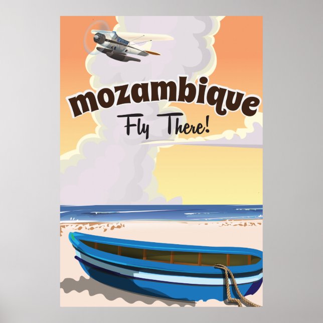 impressão de pôster de viagem de Moçambique (Frente)