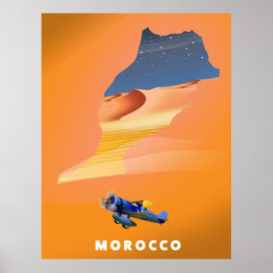 Impressão de poster de viagens de Mapa Ilustrado e