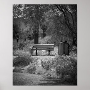 Impressão de Poster do Black & White Park Bench 1
