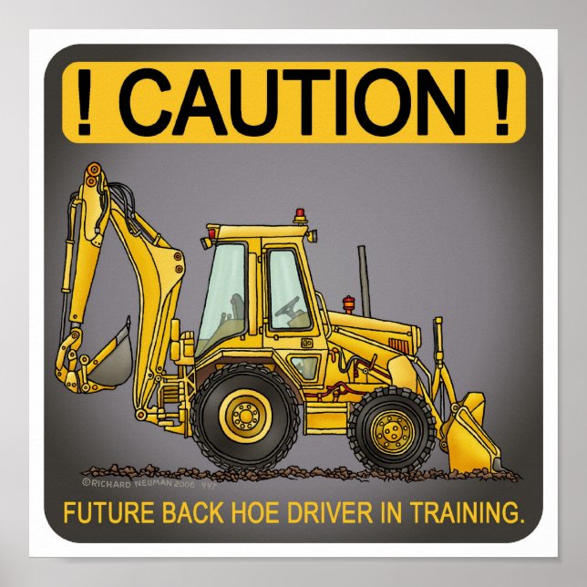 Impressão de Poster do driver backhoe futuro (Frente)